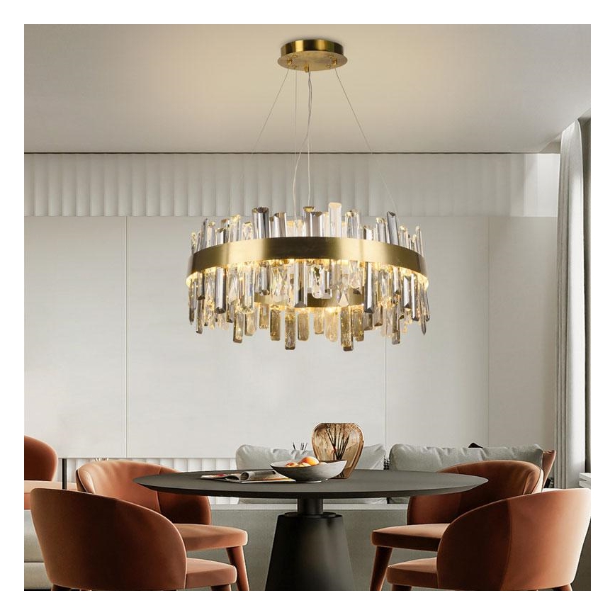 LED himmennettävä kristallikruunu köydellä LED/80W/230V 3000-6500K + kaukosäädin