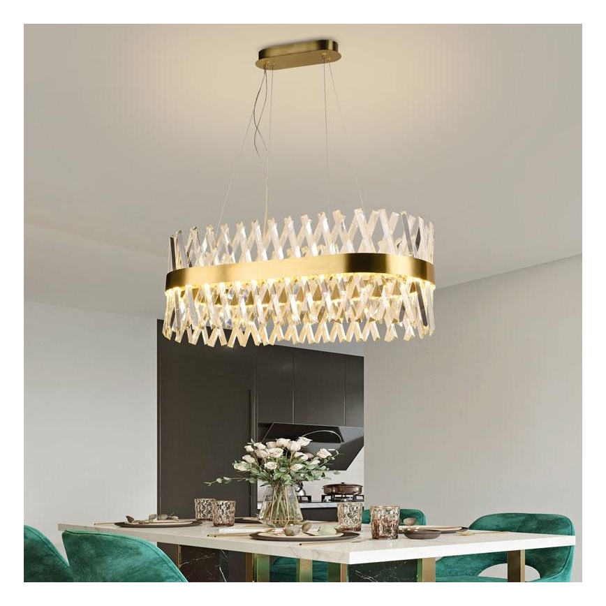 LED himmennettävä kristallikruunu köydellä LED/90W/230V 3000-6500K + kaukosäädin