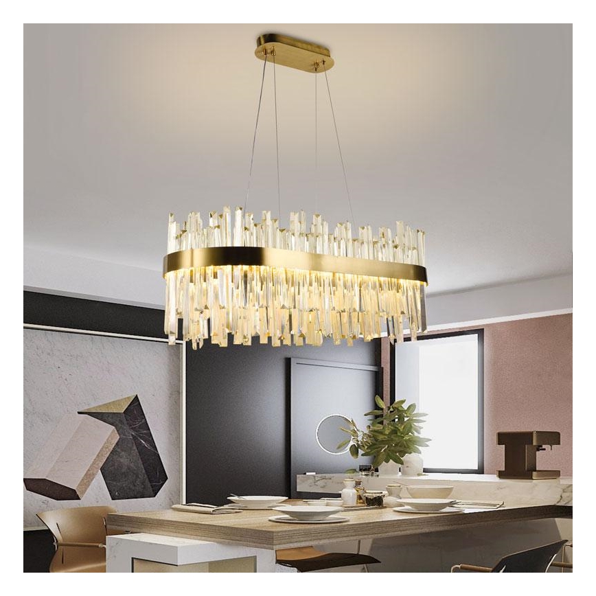 LED himmennettävä kristallikruunu köydellä LED/90W/230V 3000-6500K + kaukosäädin