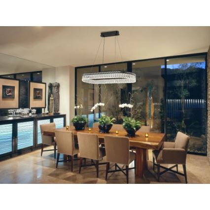 LED-himmennettävä kristallivalaisin vaijerilla THALIA LED/50W/230V 3000-6000K + kaukosäädin