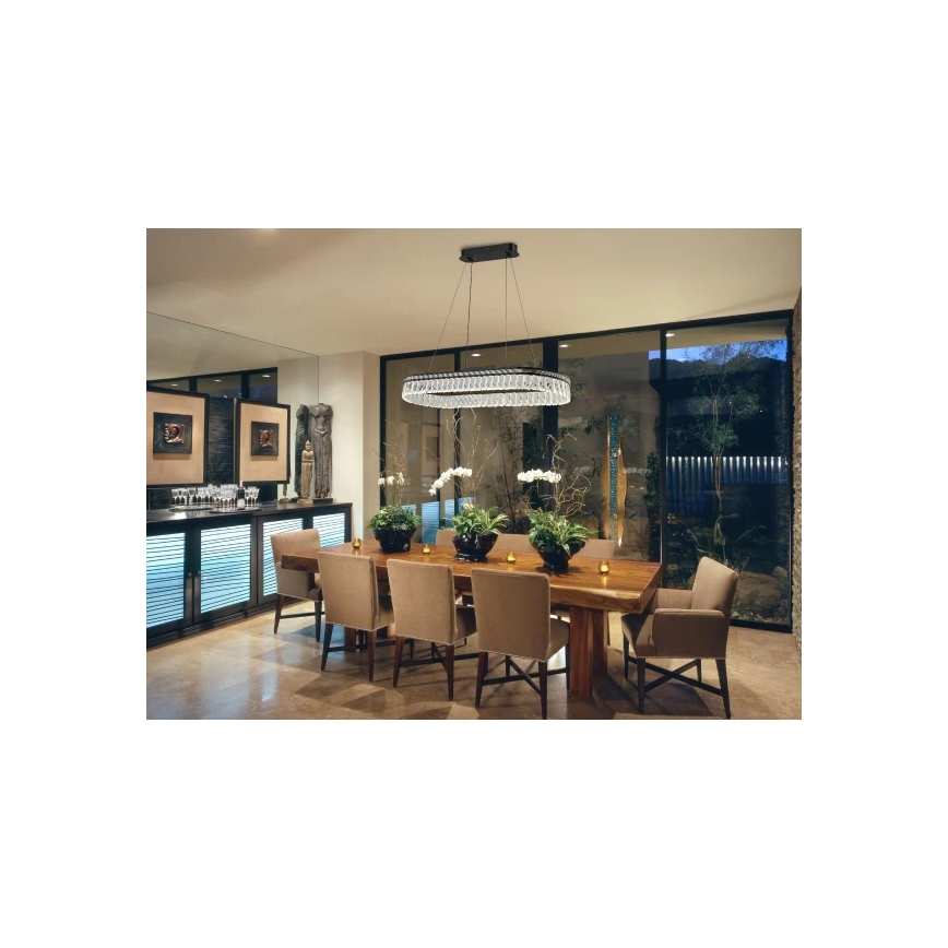 LED-himmennettävä kristallivalaisin vaijerilla THALIA LED/50W/230V 3000-6000K + kaukosäädin