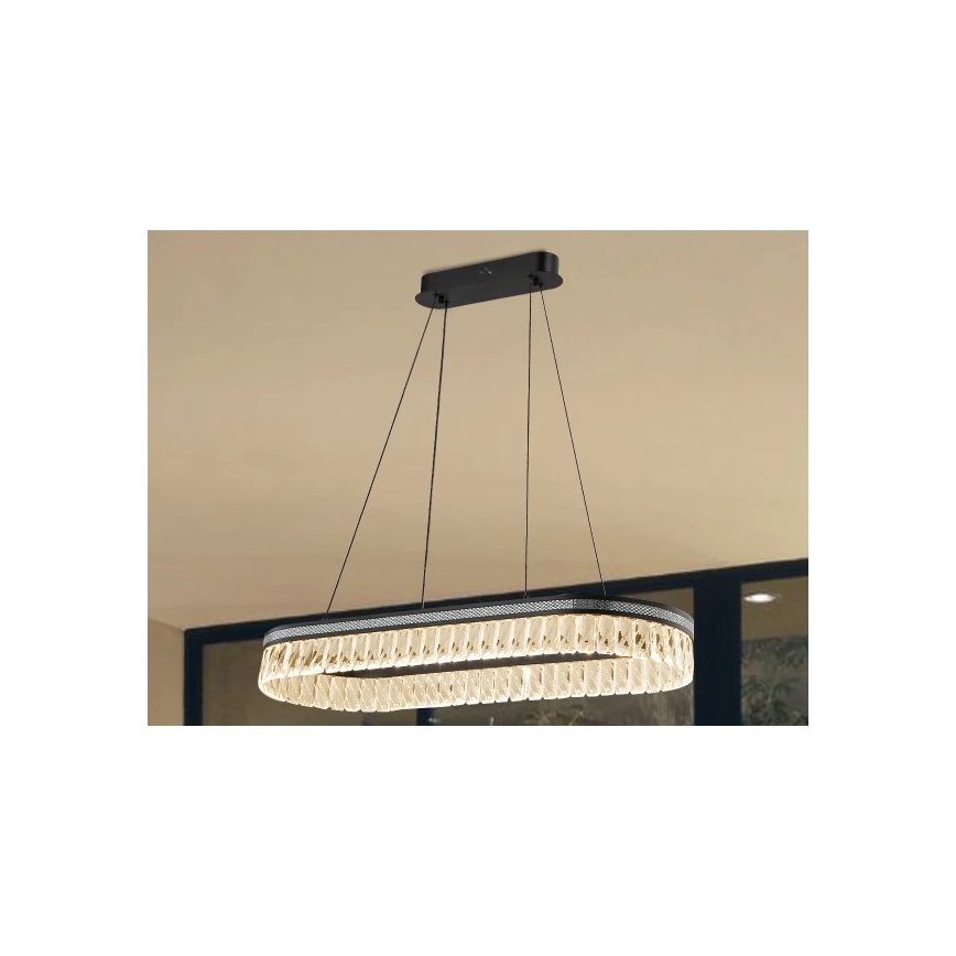 LED-himmennettävä kristallivalaisin vaijerilla THALIA LED/50W/230V 3000-6000K + kaukosäädin