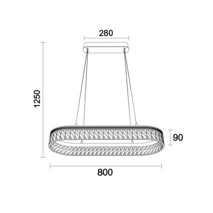 LED-himmennettävä kristallivalaisin vaijerilla THALIA LED/50W/230V 3000-6000K + kaukosäädin