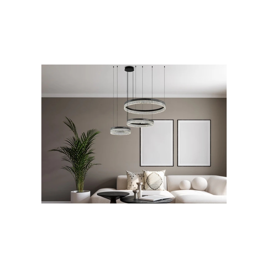 LED himmennettävä kristallikruunu vaijerilla THALIA LED/120W/230V 3000-6000K + kaukosäädin
