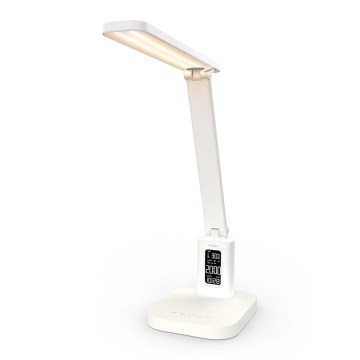 LED himmennettävä ladattava kosketusohjattu pöytälamppu näytöllä LED/7,5W/1200 mAh 3000/4000/5700K CRI 90 valkoinen