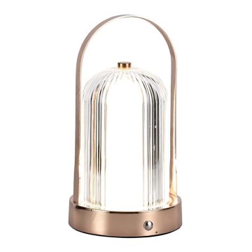 LED himmennettävä ladattava kosketusohjattu pöytävalaisin LED/1W/5V 3000-6000K 1800 mAh kupari