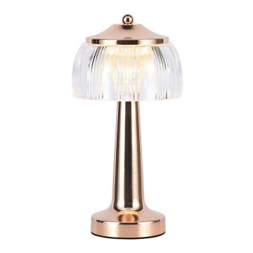 LED himmennettävä ladattava kosketusohjattu pöytävalaisin LED/1W/5V 3000-6000K 1800 mAh ruusukulta