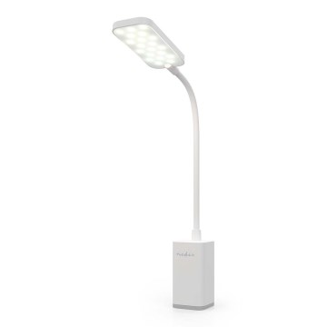 LED-himmennettävä ladattava kosketusohjattu säädettävä pöytälamppu klipsillä LED/5W/1200 mAh valkoinen
