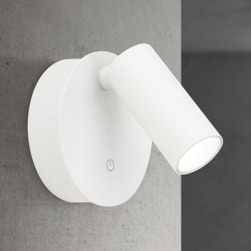 LED-himmennettävä ladattava kosketusohjattu seinään asennettava kohdevalaisin LUXY LED/1W/5V 2200 mAh 2700/3000/4000K valkoinen