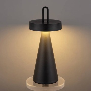 LED-himmennettävä ladattava kosketusohjattu ulkokäyttöön sopiva pöytävalaisin HALO LED/1,5W/3,7V 3000 mAh IP44 musta