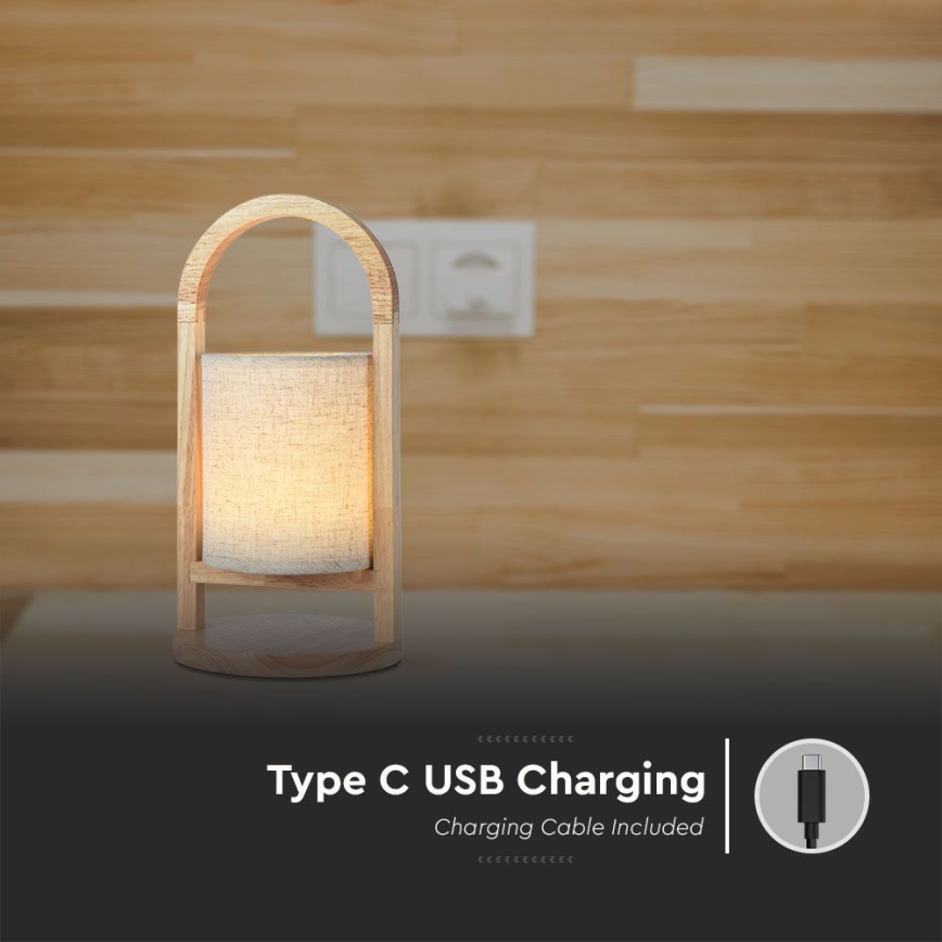 LED himmennettävä ladattava kosketuspöytälamppu LED/1,5W/5V 3000K 1800 mAh beige