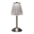 LED himmennettävä ladattava kosketuspöytälamppu LED/2,4W/5V 3000-6000K 1800 mAh kiiltävä kromi