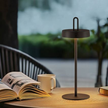 Himmennettävä LED-pöytälamppu ulkokäyttöön, ladattava ja kosketusohjattu SHINE LED/1,5W/3,7V 3000 mAh IP44 musta