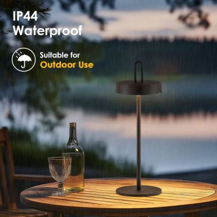 Himmennettävä LED-pöytälamppu ulkokäyttöön, ladattava ja kosketusohjattu SHINE LED/1,5W/3,7V 3000 mAh IP44 musta