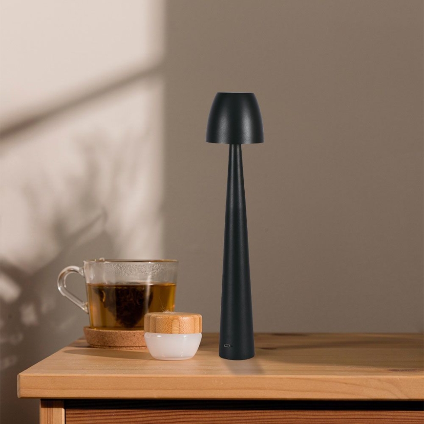 LED Himmennettävä ladattava kosketuspöytävalaisin LED/3W/5V 3000-6000K 1800 mAh musta