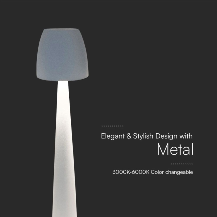 LED Himmennettävä ladattava kosketuspöytävalaisin LED/3W/5V 3000-6000K 1800 mAh valkoinen