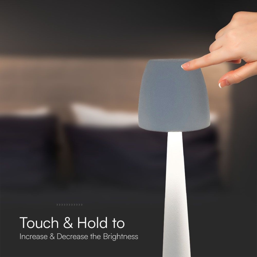 LED Himmennettävä ladattava kosketuspöytävalaisin LED/3W/5V 3000-6000K 1800 mAh valkoinen