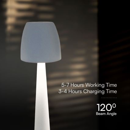 LED Himmennettävä ladattava kosketuspöytävalaisin LED/3W/5V 3000-6000K 1800 mAh valkoinen