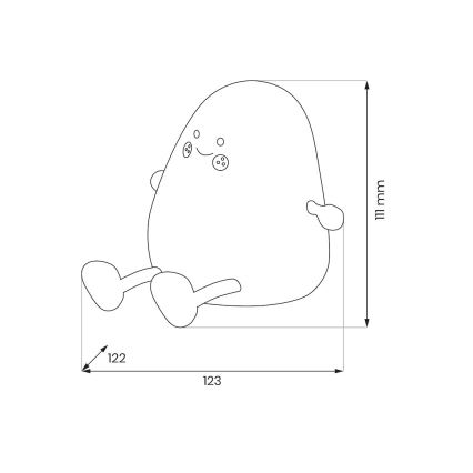 LED himmennettävä ladattava kosketuskäyttöinen lasten yövalo MANGO LED/2,5W/5V 800 mAh