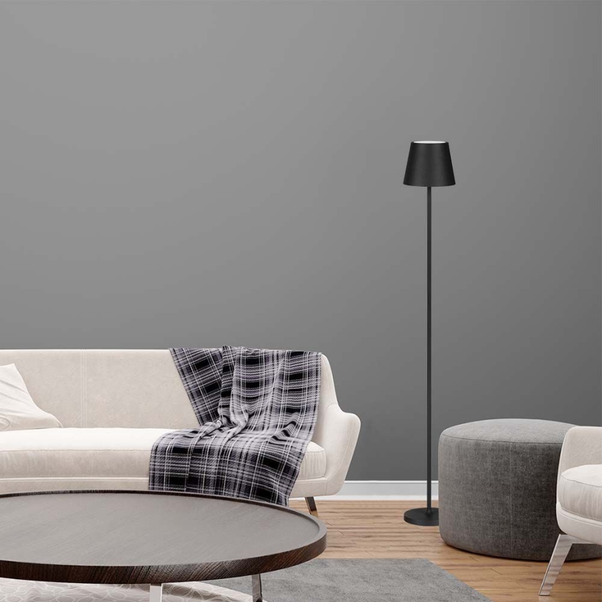 LED himmennettävä ladattava lattiavalaisin 3-in-1 LED/4W/5V 4400 mAh 3000K IP54 musta