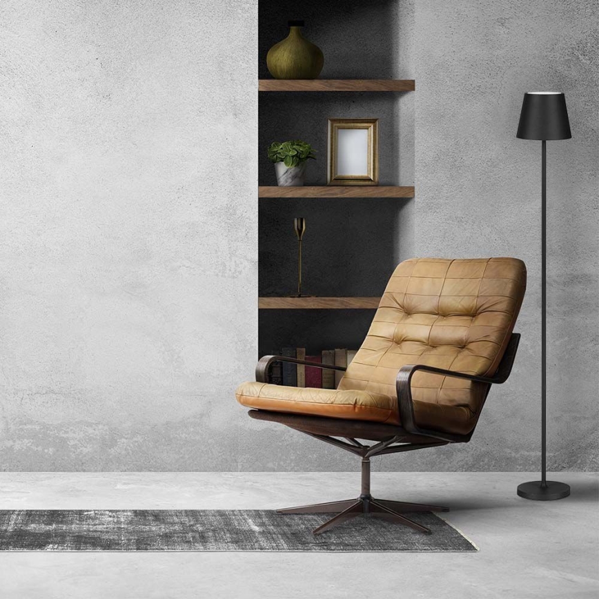 LED himmennettävä ladattava lattiavalaisin 3-in-1 LED/4W/5V 4400 mAh 3000K IP54 musta