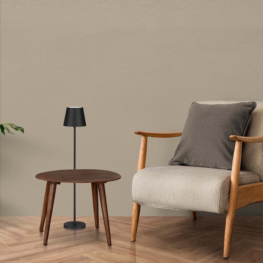 LED himmennettävä ladattava lattiavalaisin 3-in-1 LED/4W/5V 4400 mAh 3000K IP54 musta