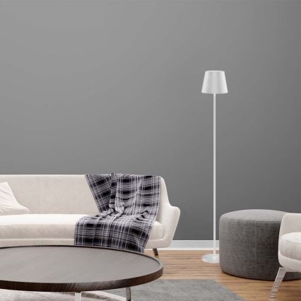 LED himmennettävä ladattava lattiavalaisin 3-in-1 LED/4W/5V 4400 mAh 3000K IP54 valkoinen