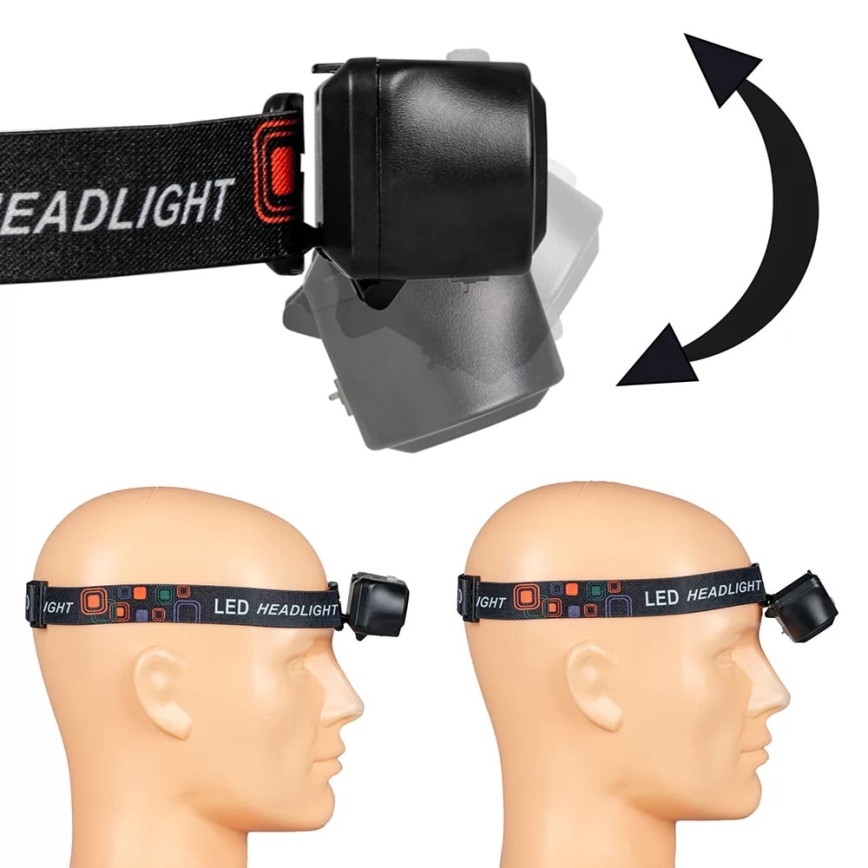 LED himmennettävä ladattava otsalamppu 2xLED/5V IP44 210 lm 2000 mAh