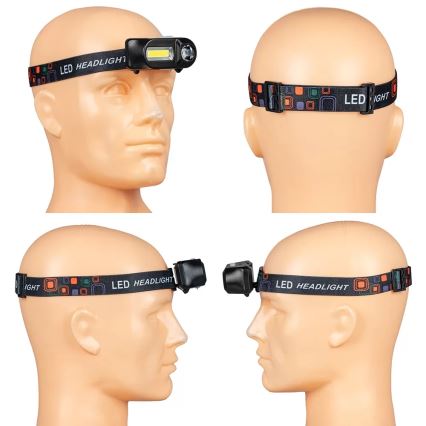 LED himmennettävä ladattava otsalamppu 2xLED/5V IP44 210 lm 2000 mAh