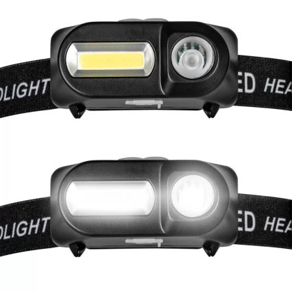 LED himmennettävä ladattava otsalamppu 2xLED/5V IP44 210 lm 2000 mAh