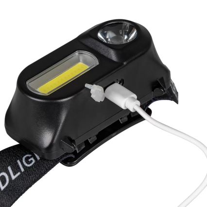 LED himmennettävä ladattava otsalamppu 2xLED/5V IP44 210 lm 2000 mAh