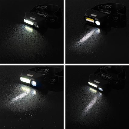 LED himmennettävä ladattava otsalamppu 2xLED/5V IPX4 250 lm 2000 mAh