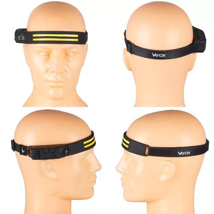 LED Himmennettävä ladattava otsalamppu anturilla 3xLED/5V IP44 300 kiiltävä 1200 mAh