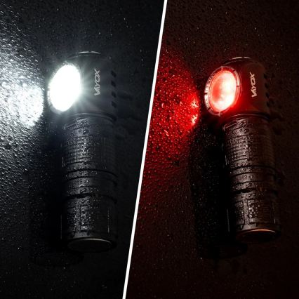 Himmennettävä ladattava LED-otsalamppu punaisella valolla 3-in-1 LED/10W/5V IP66 500 lm 800 mAh