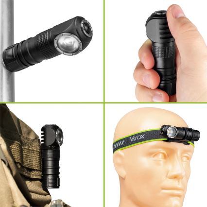 Himmennettävä ladattava LED-otsalamppu punaisella valolla 3-in-1 LED/10W/5V IP66 500 lm 800 mAh