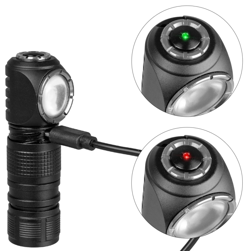 Himmennettävä ladattava LED-otsalamppu punaisella valolla 3-in-1 LED/10W/5V IP66 500 lm 800 mAh