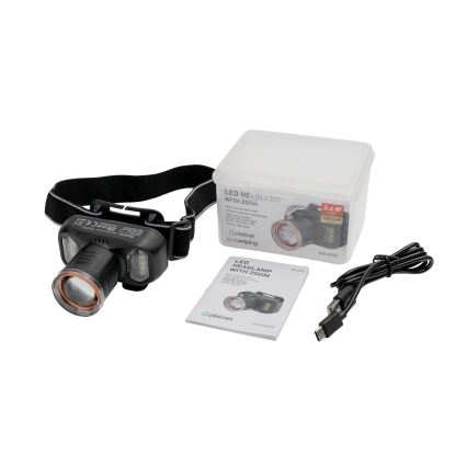 LED-himmennettävä ladattava otsalamppu LED/3,4W/5V 1500 mAh