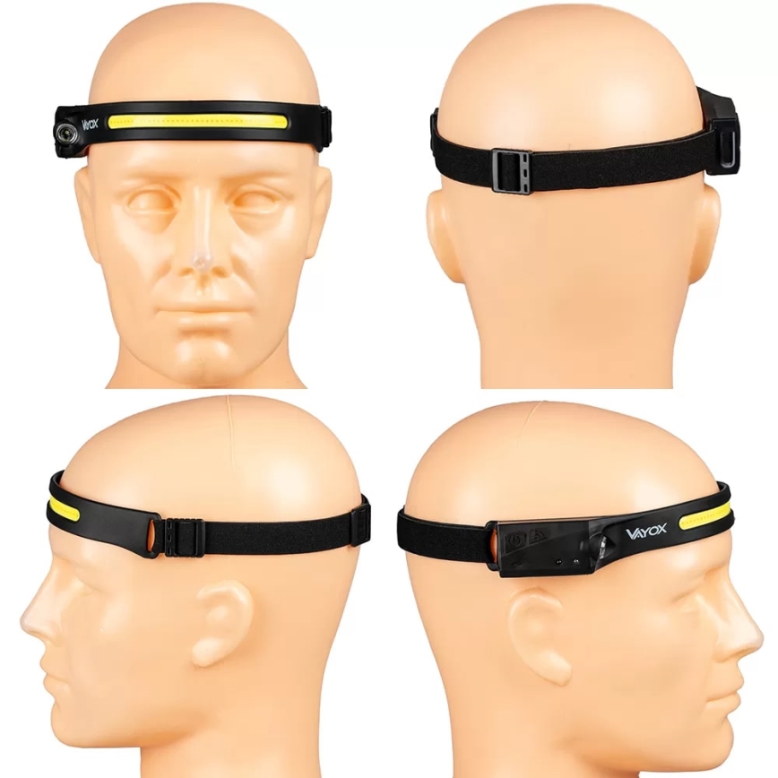 LED himmennettävä ladattava otsalamppu sensorilla 2xLED/5V IP44 350 lm 1200 mAh