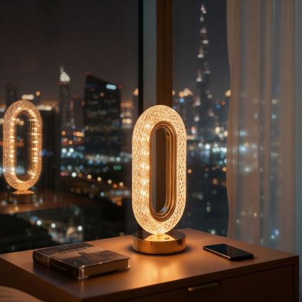 LED-himmennettävä ladattava pöytälamppu DUBAI LED/2W/5V 2700K/4000K/6500K 400 mAh kultainen