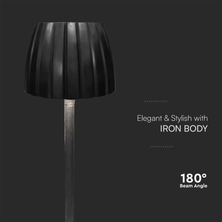 LED himmennettävä ladattava kosketuspöytävalaisin LED/2,7W/5V 3000/4000/6000K 1800 mAh musta