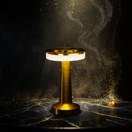 Himennettävä ladattava pöytälamppu LONDON LED/2W/5V 2700K/4000K/6500K 400 mAh kultainen