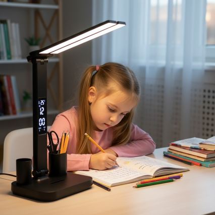 Himmennettävä ladattava LED-pöytälamppu NOBLITE P LED/5W/5V 3000/4000/6000K 2200 mAh musta