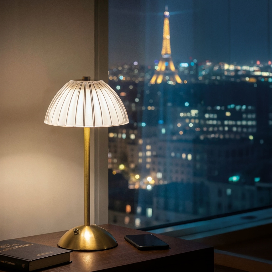 LED himmennettävä ladattava pöytälamppu PARIS LED/2W/5V 2700K/4000K/6500K 800 mAh kultainen