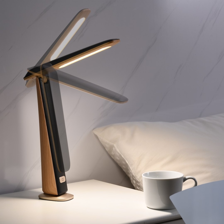 Himennettävä ladattava LED-pöytälamppu TOP 4W/5V 1800 mAh 3000/4000/5000K ruskea/musta