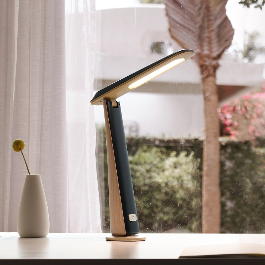 Himennettävä ladattava LED-pöytälamppu TOP 4W/5V 1800 mAh 3000/4000/5000K ruskea/musta