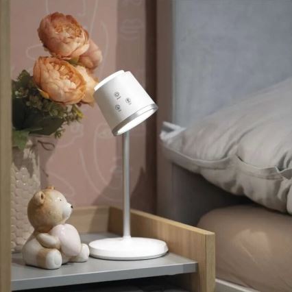 LED himmennettävä ladattava pöytävalaisin 4-in-1 LED/6W/3,7V 3000K/4000K/6500K 1500mAh valkoinen