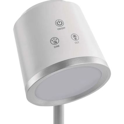 LED himmennettävä ladattava pöytävalaisin 4-in-1 LED/6W/3,7V 3000K/4000K/6500K 1500mAh valkoinen