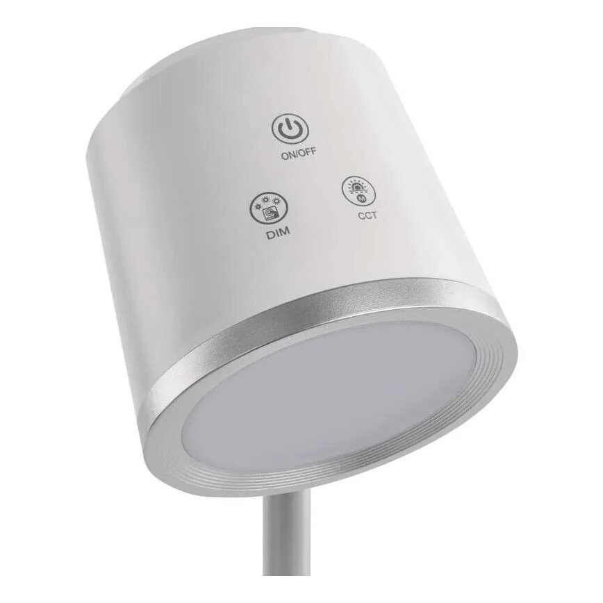 LED himmennettävä ladattava pöytävalaisin 4-in-1 LED/6W/3,7V 3000K/4000K/6500K 1500mAh valkoinen