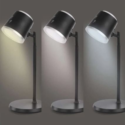 LED himmennettävä ladattava pöytävalaisin 4-in-1 LED/6W/3,7V 3000K/4000K/6500K 1500mAh musta