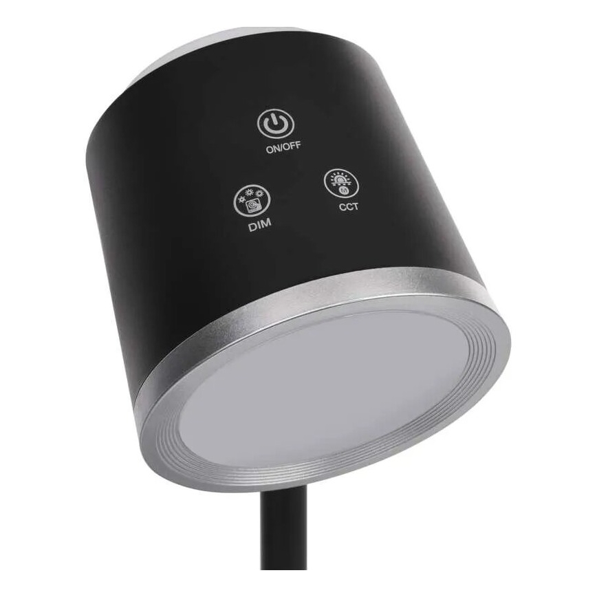 LED himmennettävä ladattava pöytävalaisin 4-in-1 LED/6W/3,7V 3000K/4000K/6500K 1500mAh musta